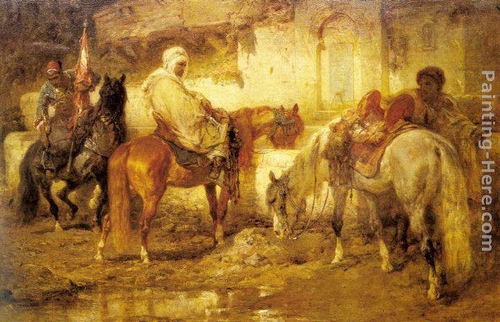 Adolf Schreyer At the Watering Place